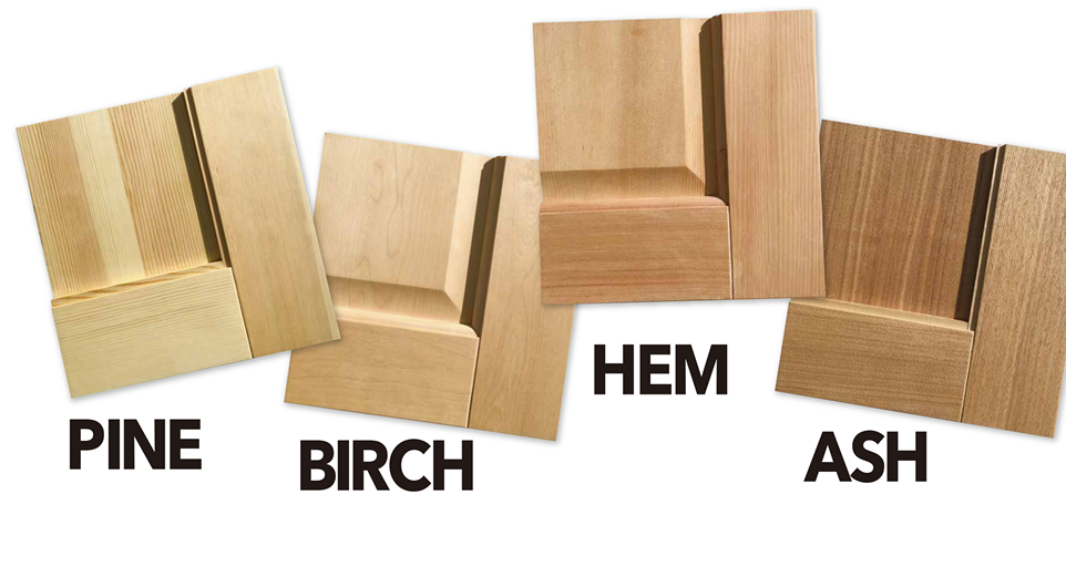 樹種、PINE、BIRCH、HEM、ASH