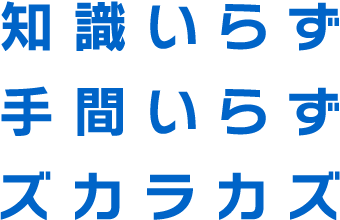 知識いらず、手間いらず、ズカラカズ