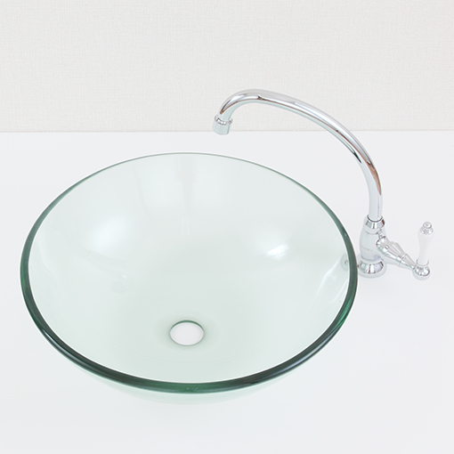 ガラス製 洗面ボウル❗在庫確認お願いします。 洗面ボウル ガラスタイプ 小型ボウル クリスタリィS FL-07